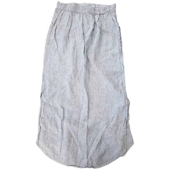 St Tropez West Linen Stripped Long Maxi SKIRT Blue Yacht - Picture 2 of 9